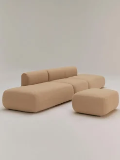 Puf reposapiés en tejido bouclé Sofia