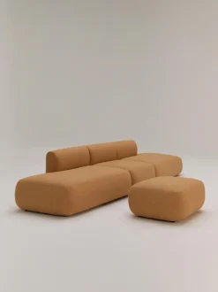 Puf reposapiés en tejido bouclé Sofia