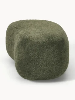 Puf reposapiés grande de borreguillo bouclé Alba