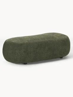Puf reposapiés grande de borreguillo bouclé Alba