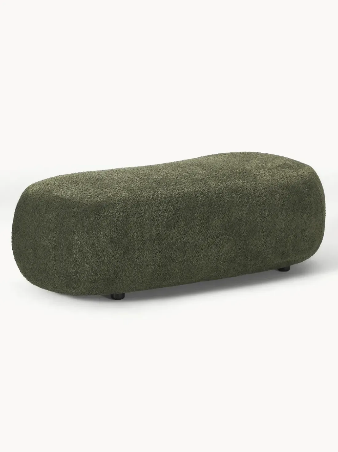 Puf reposapiés grande de borreguillo bouclé Alba