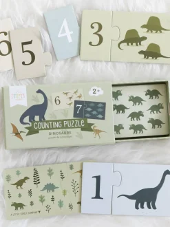 Puzzle de madera para contar Dinosaurs