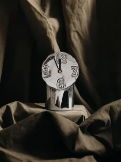 Reloj de cerámica artesanal con cromo Retro