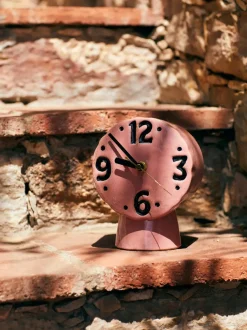 Reloj de mesa de cerámica pintado a mano Retro