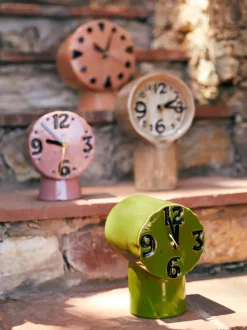 Reloj de mesa de cerámica pintado a mano Retro