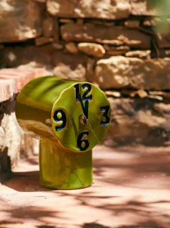 Reloj de mesa de cerámica pintado a mano Retro