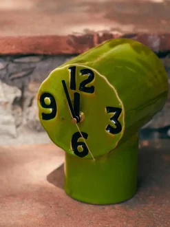 Reloj de mesa de cerámica pintado a mano Retro