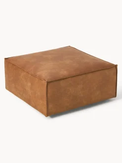 Reposapiés puf de cuero reciclado Lennon