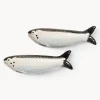 Salero y pimentero artesanales de dolomita Sardine, 2 uds.