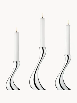 Set de candelabros de acero inoxidable Cobra, 3 uds.