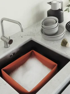 Set de cesto para fregadero y cepillo para vajilla Washing-up, 2 pzas.