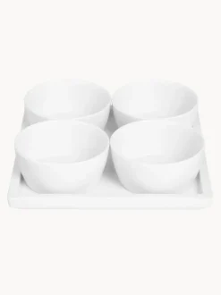 Set de cuencos pequeños artesanales con bandeja para servir Cosmopolitan, 5 pzas.