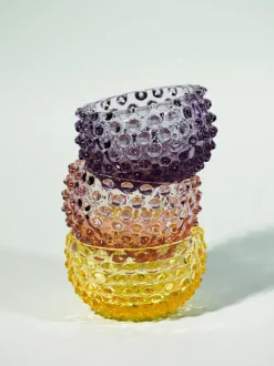 Set de cuencos soplados Hobnail, 4 uds.
