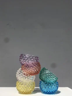 Set de cuencos soplados Hobnail, 4 uds.