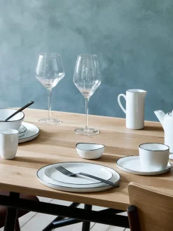 Set de desayuno artesanal de porcelana Salt, 4 comensales (16 pzas.)