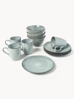 Set de desayuno artesanal Nordic Sea, 4 comensales (12 pzas.)