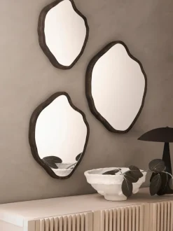 Set de espejos de pared con forma orgánica Bello, 3 uds.