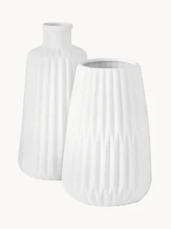 Set de jarrones de porcena con relieve Esko, 2 uds.