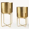 Set de macetero de metal martillado Nives, 2 uds.