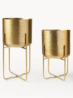 Set de macetero de metal martillado Nives, 2 uds.