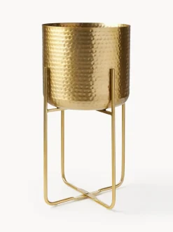 Set de macetero de metal martillado Nives, 2 uds.