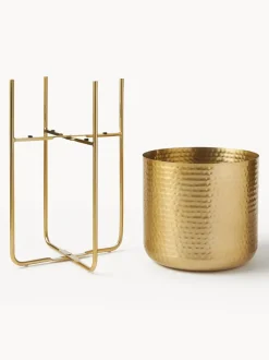 Set de macetero de metal martillado Nives, 2 uds.