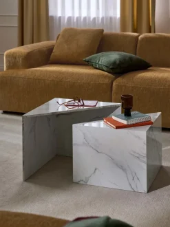 Set de mesas de centro en look mármol Vilma, 2 uds.