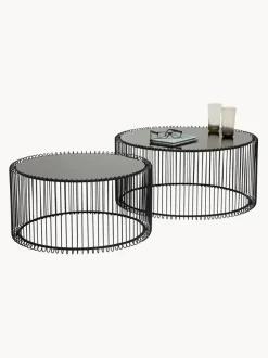 Set de mesas de centro Wire, 2 uds., tablero de vidrio
