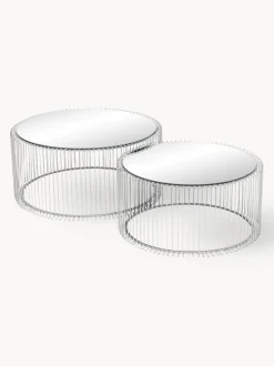 Set de mesas de centro Wire, 2 uds., tablero de vidrio