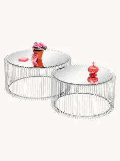 Set de mesas de centro Wire, 2 uds., tablero de vidrio