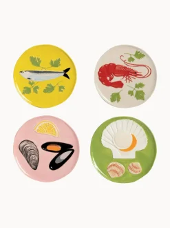 Set de platos de dolomita pintado a mano De La Mer, 4 uds.