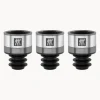 Set de tapones de vino al vacio de acero inoxidable Fresh & Save, 3 uds.