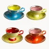Set de tazas de espresso con platitos Grandma, 4 uds.