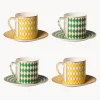 Set de tazas espresso con platito Chess, 4 uds.