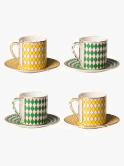Set de tazas espresso con platito Chess, 4 uds.