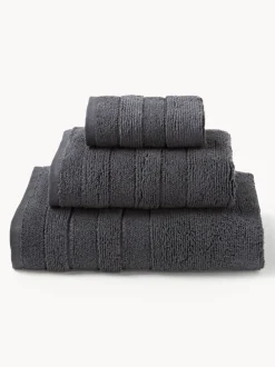 Set de toallas con borde a rayas Luxe, tamaños diferentes