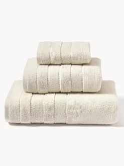Set de toallas con borde a rayas Luxe, tamaños diferentes