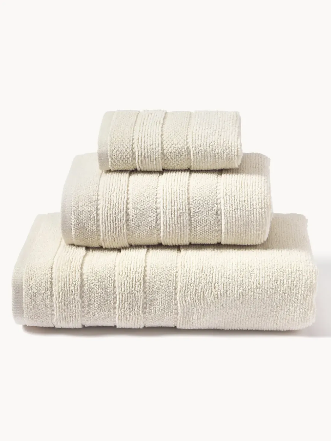 Set de toallas con borde a rayas Luxe, tamaños diferentes
