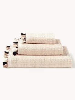 Set de toallas de terciopelo con flecos Tallulah, tamaños diferentes