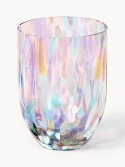 Set de vasos de agua pequeños artesanales Splash, 6 uds.