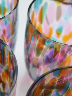 Set de vasos de agua pequeños artesanales Splash, 6 uds.