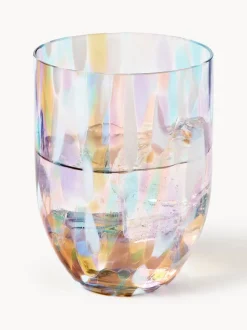 Set de vasos de agua pequeños artesanales Splash, 6 uds.