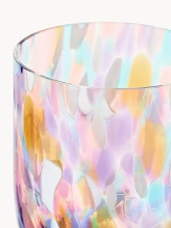Set de vasos de agua pequeños artesanales Splash, 6 uds.
