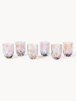 Set de vasos de agua pequeños artesanales Splash, 6 uds.