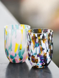Set de vasos de agua pequeños artesanales Splash, 6 uds.