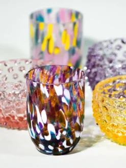 Set de vasos de agua pequeños artesanales Splash, 6 uds.