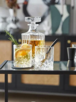 Set de whisky con relieve de cristal George, 3 pzas.