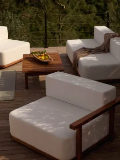 Set lounge para exterior de madera de acacia Matheus, 4 pzas.