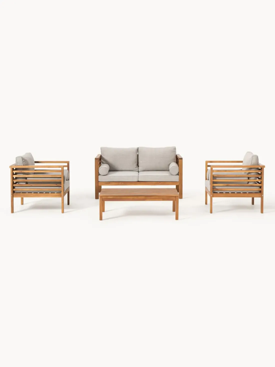 Set lounge para exterior de madera de acacia Bo, 4 pzas.