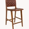 Silla alta de madera de teca tejida Perugia